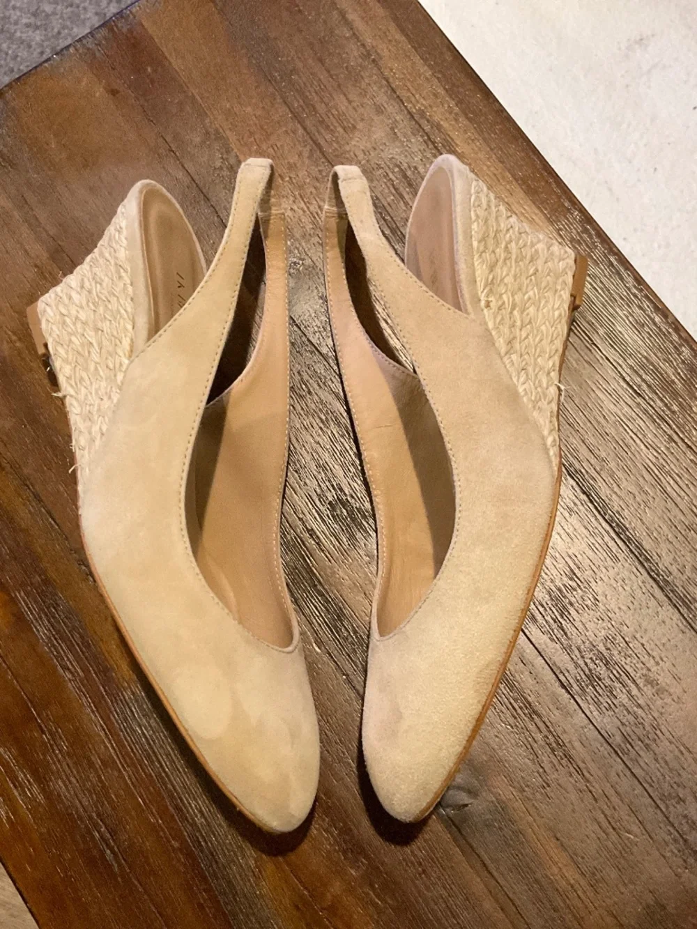 LK Bennett Henny Sling Back Tan Suede Wedge Espadrille EU 38/ US 7-7.5